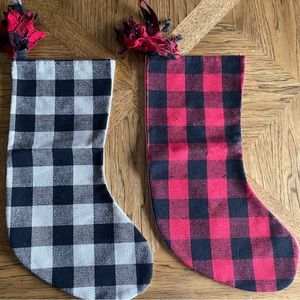 Set of 2 Mud Pie Buffalo Check Stockings